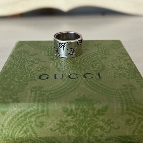 ❤️Gucci Ghost Skull G Silver Ring w/ Box❤️ - Picture 4 of 5